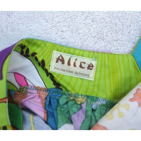 Vintage 60s Alice Polynesian Mod Cocktail Party Dress - Picture 7 of 7